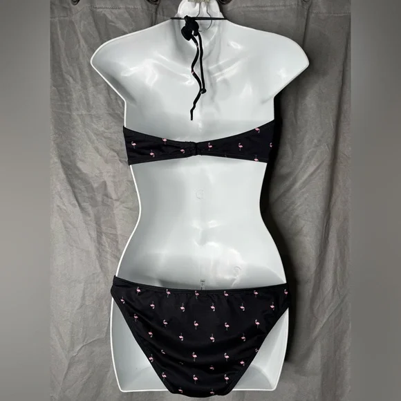 Black Bikini with Pink Flamingo Accents - Picture 5 of 7